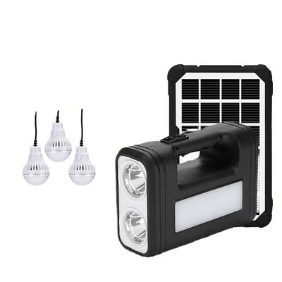 Système d'éclairage solaire alimenté par batterie de 4500 mAh Système d'éclairage solaire d'urgence ABS
