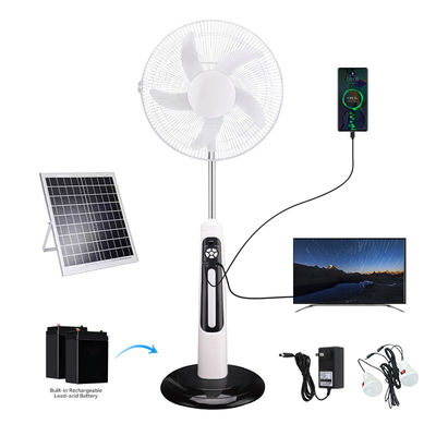 5 lames 16/18 pouces ventilateur solaire rechargeable avec panneau solaire